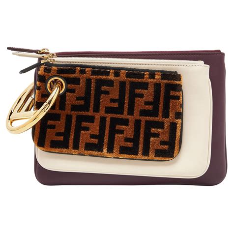 fendi triplette pouch|Fendi Multicolor Triplette Set of Three Leather Pouches .